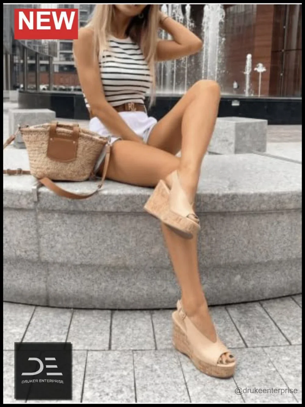 Women's Platform Wedge Sandals Peep Toe Slingback Cork Heel Summer Beach Shoes